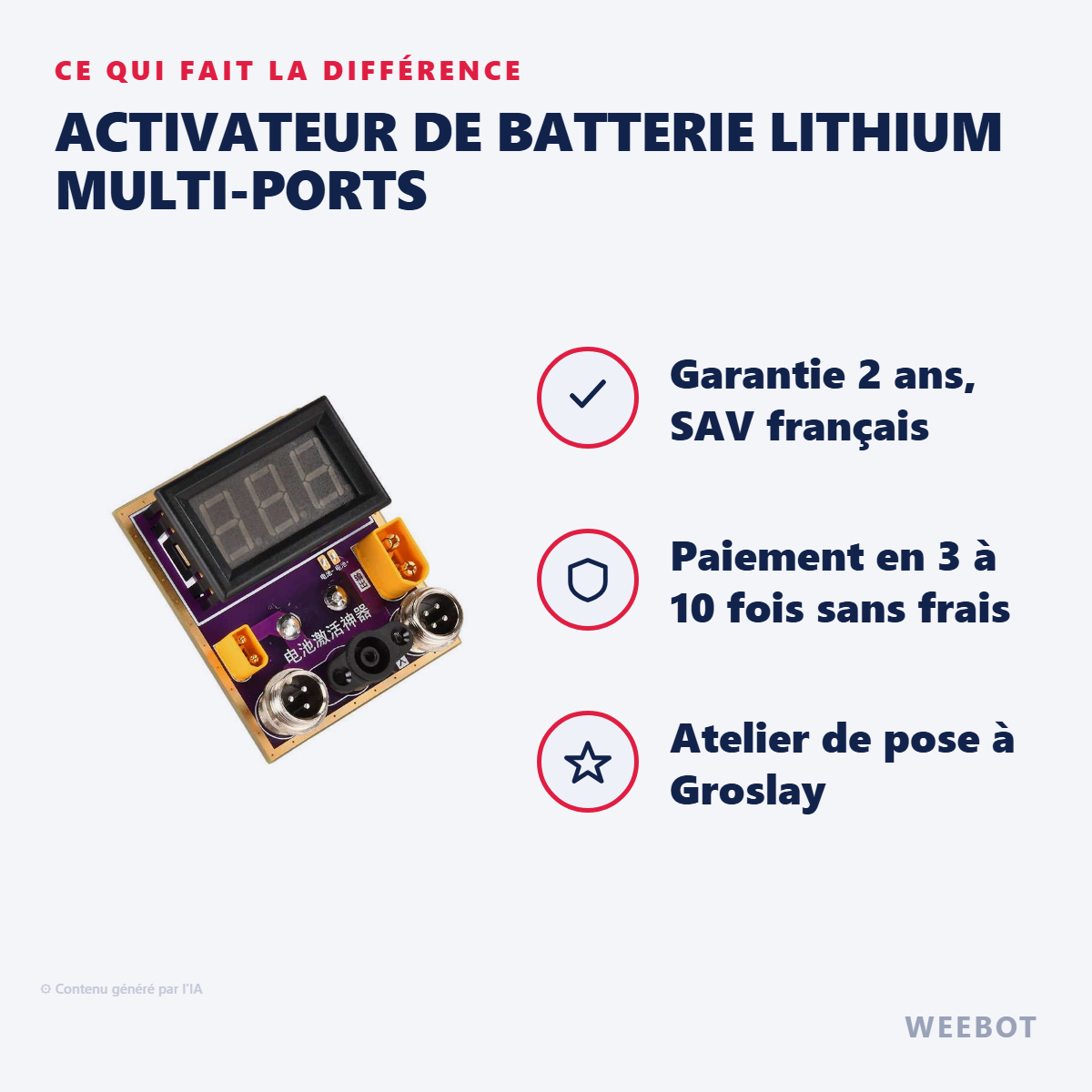 Activateur de Batterie Lithium Multi-Ports : les points forts