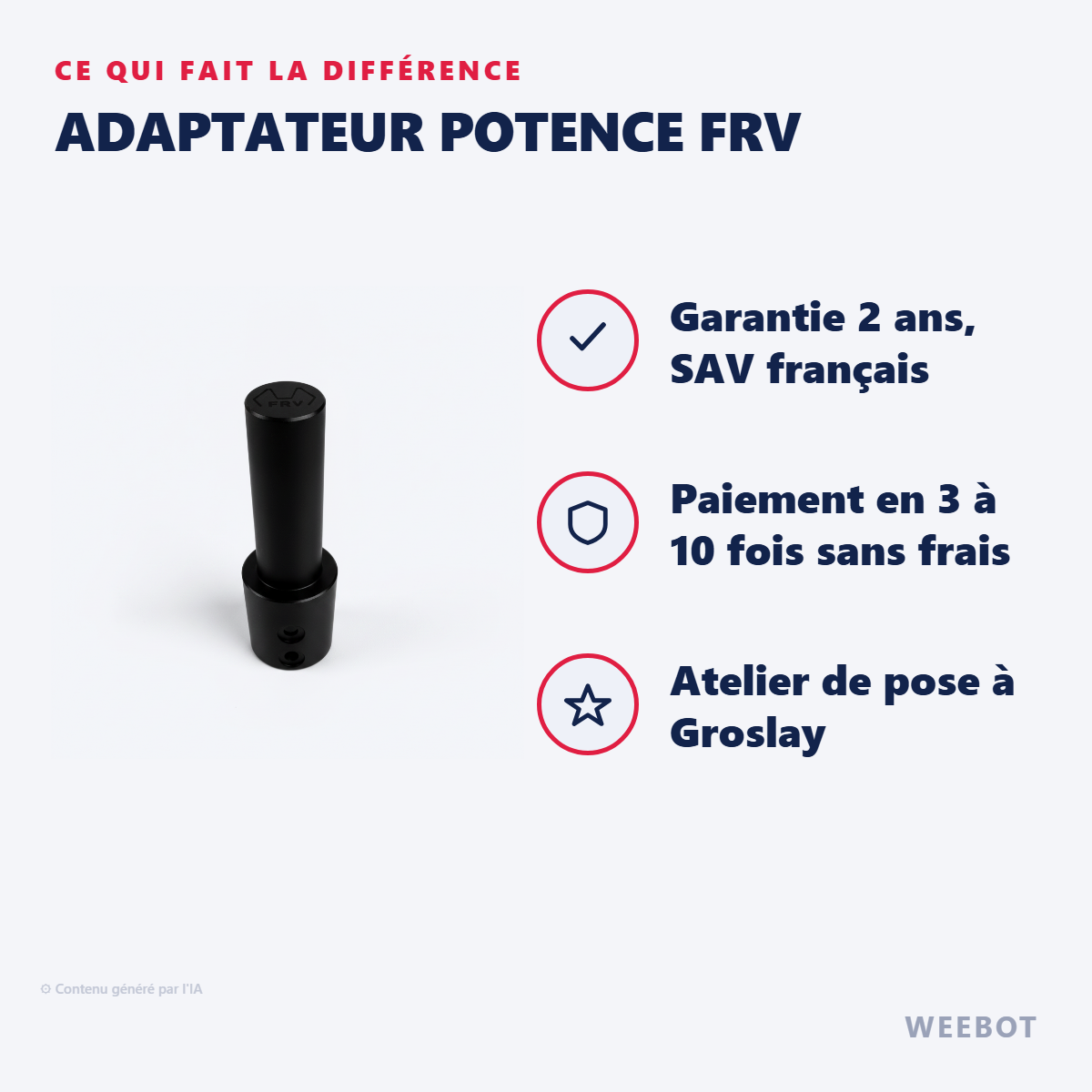 Adaptateur Potence FRV : les points forts