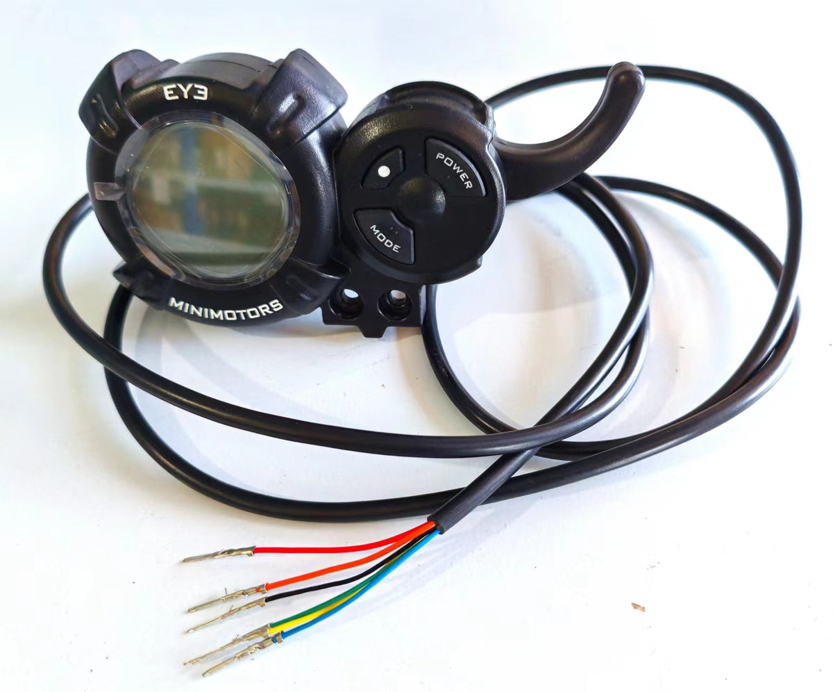 Afficheur EY3 noir Minimotors avec gâchette d'accélérateur et câble de connexion relié