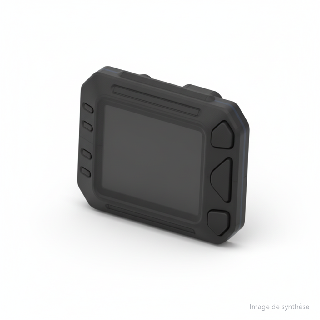 Schéma technique en perspective d'un afficheur LCD pour trottinette électrique Dualtron Man
