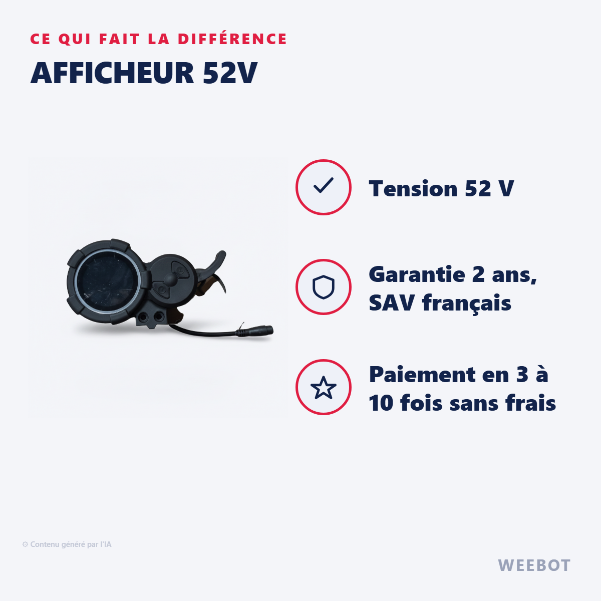 Afficheur 52V : les points forts