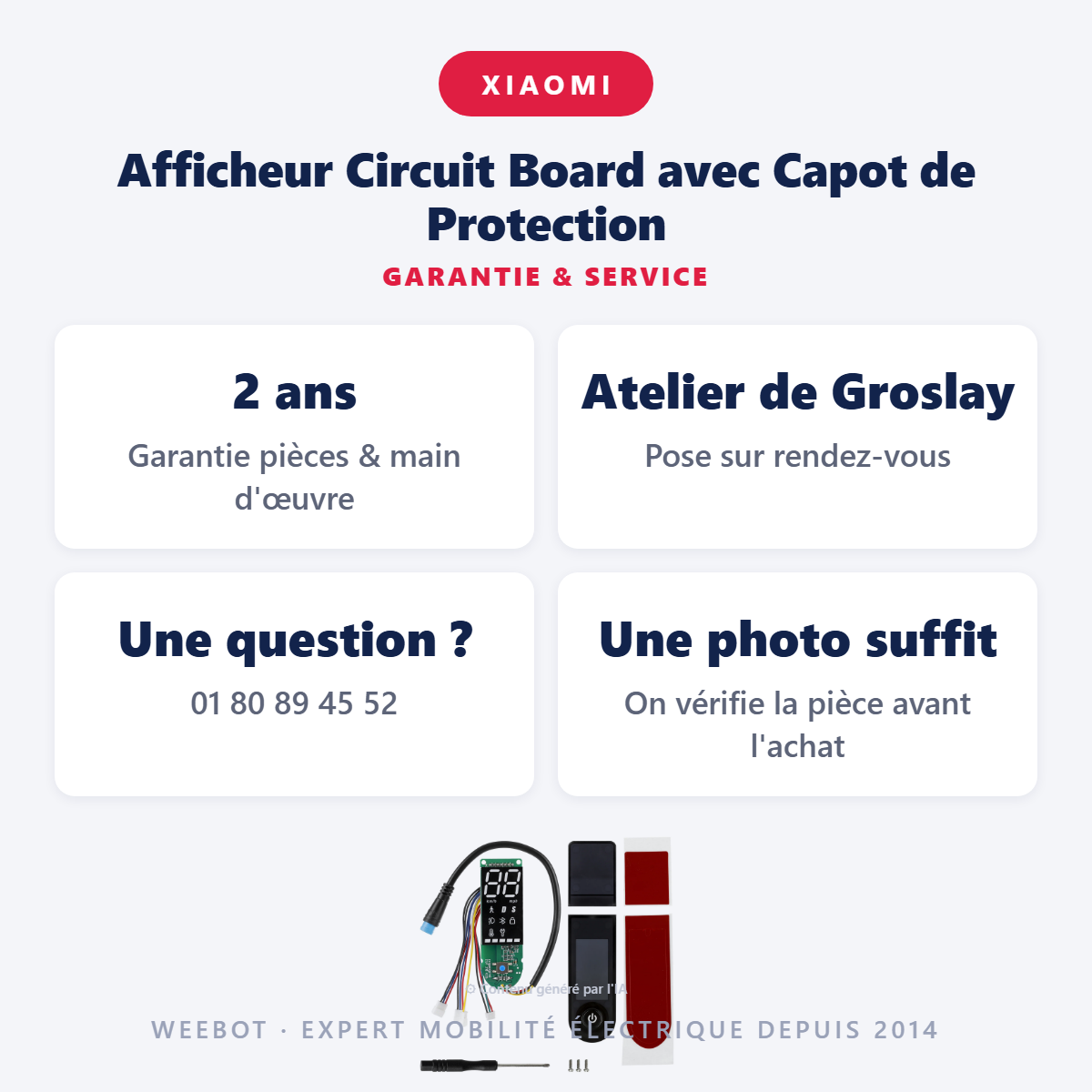 Afficheur Circuit Board avec Capot de Protection : garantie 2 ans et service après-vente