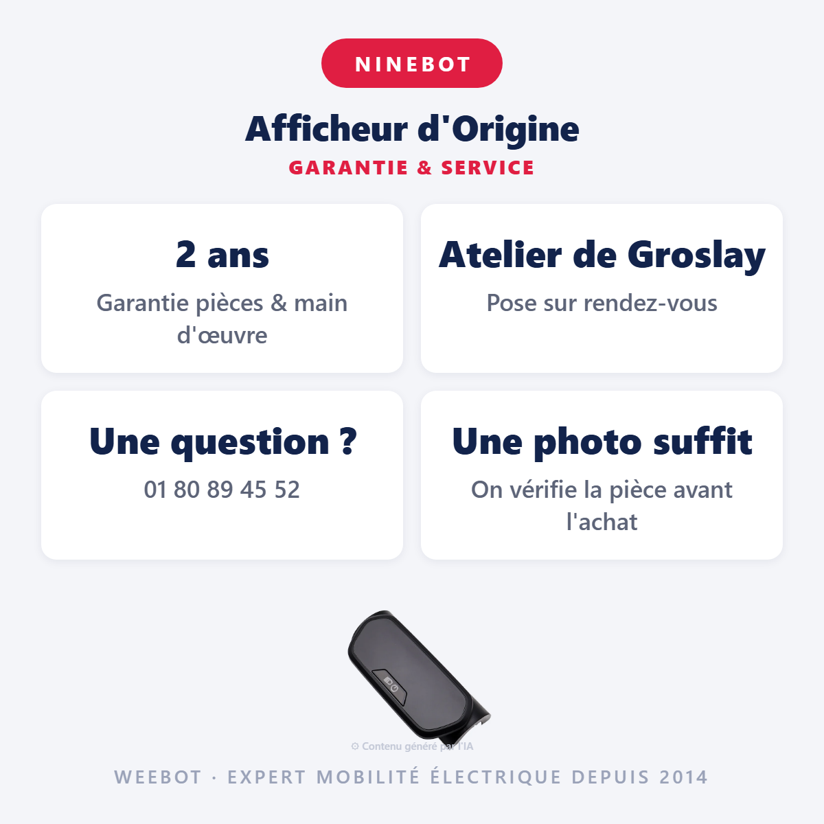 Afficheur d'Origine : garantie 2 ans et service après-vente
