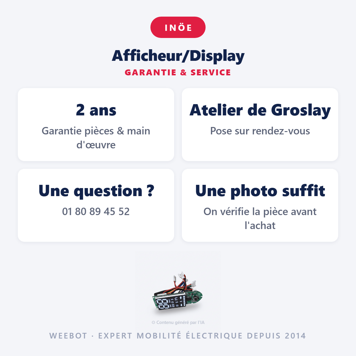 Afficheur/Display pour Trottinette Électrique Inöe Bloomy 3 - Weebot