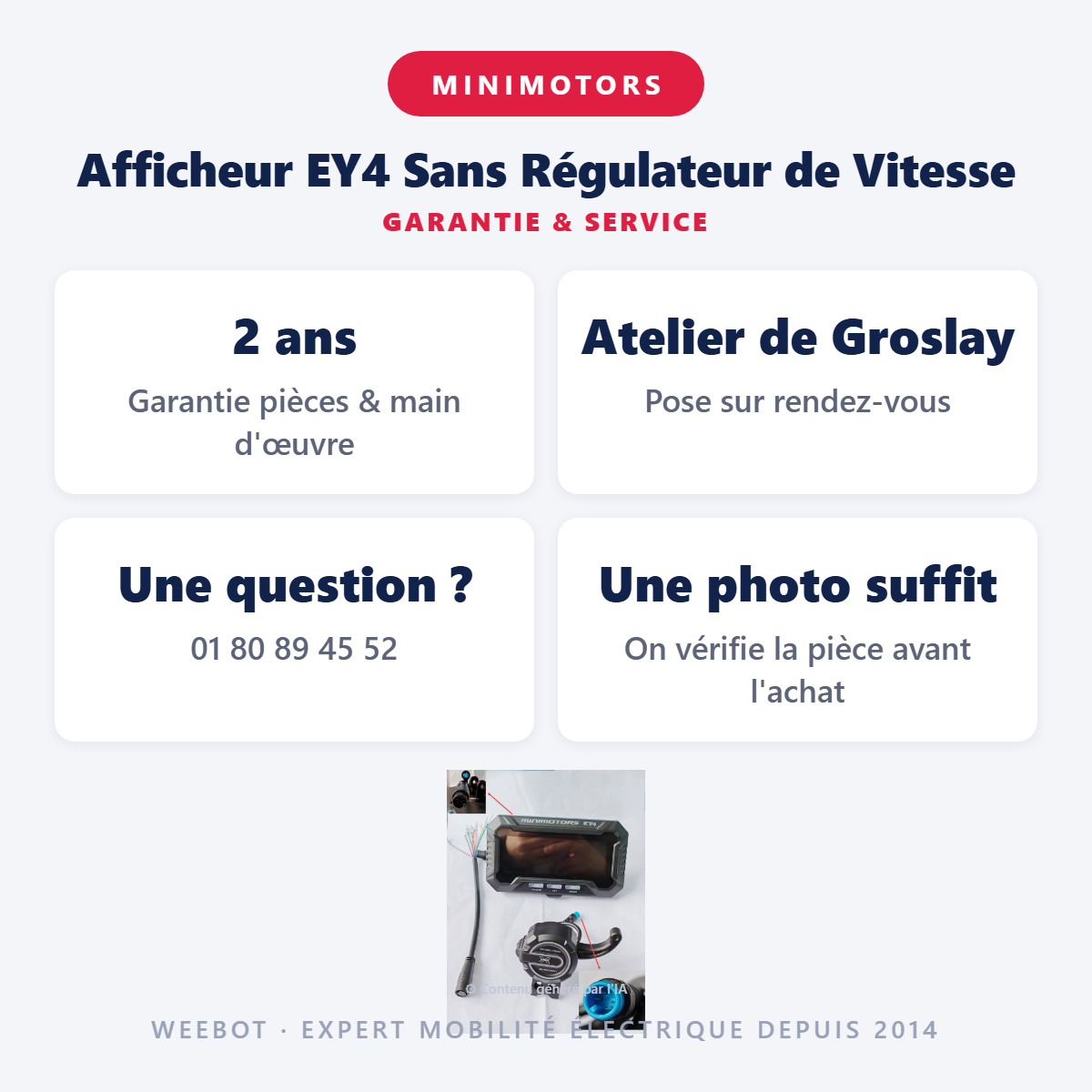 Afficheur EY4 Sans Régulateur de Vitesse : garantie 2 ans et service après-vente