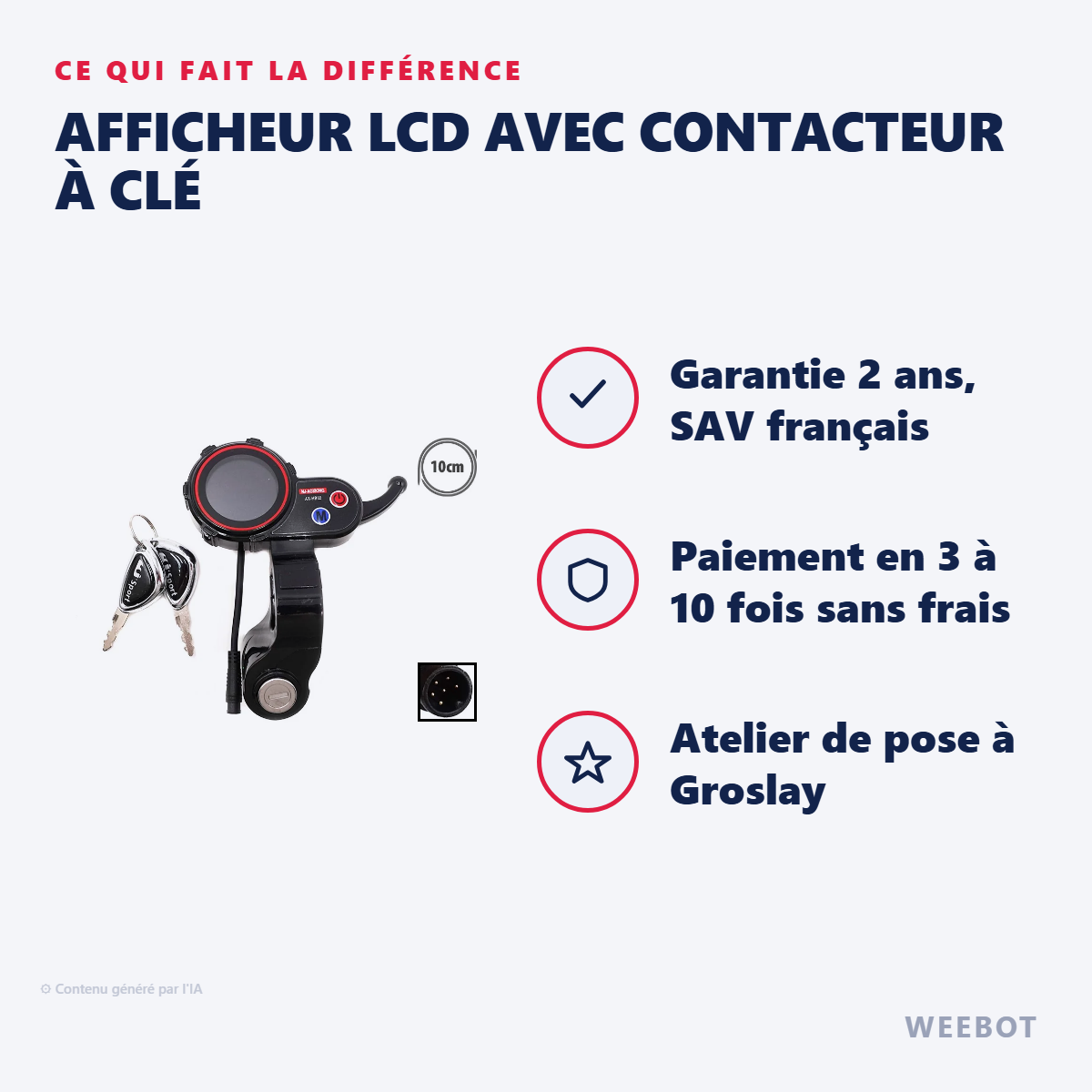Afficheur LCD avec Contacteur à Clé : les points forts