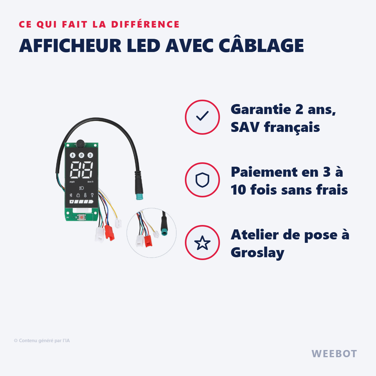 Afficheur LED avec Câblage : les points forts
