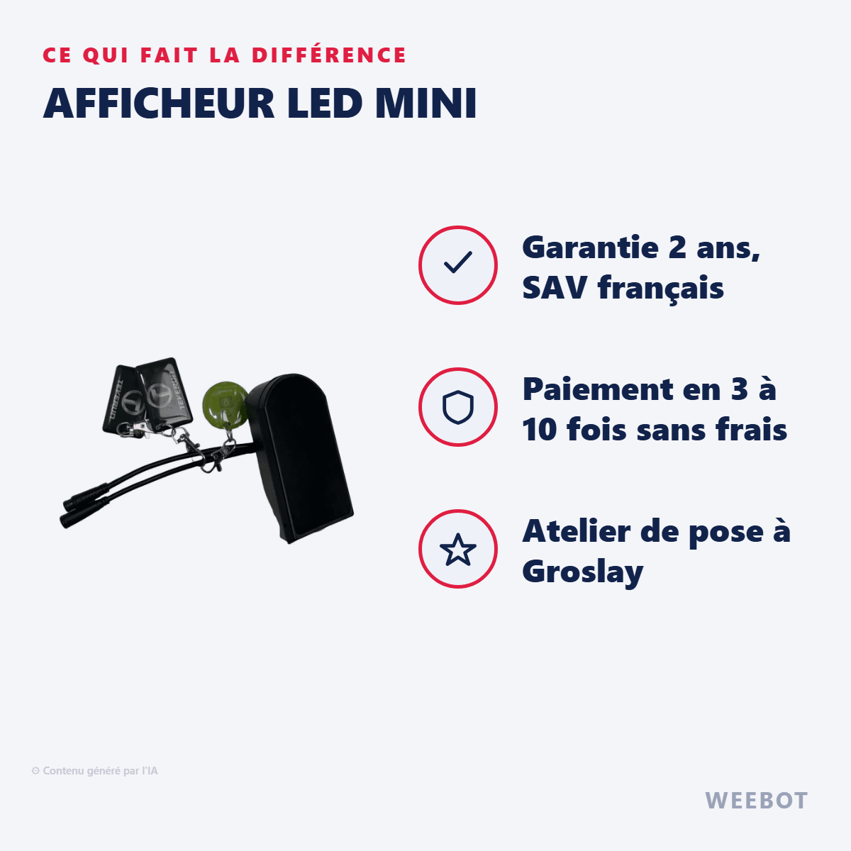 Afficheur LED Mini pour Trottinette Electrique Fighter Mini - Teverun - Weebot