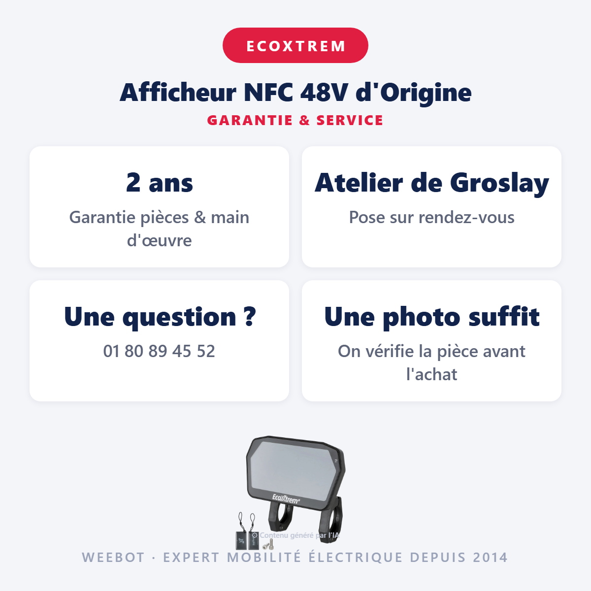 Afficheur NFC 48V d'Origine : garantie 2 ans et service après-vente