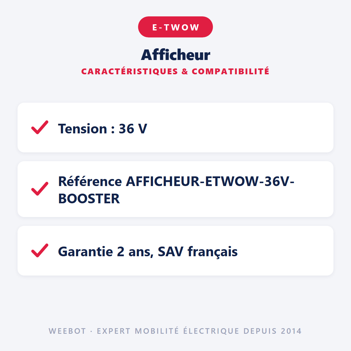 Afficheur pour Trottinette Electrique E-Twow Booster S+ (36V) - Weebot