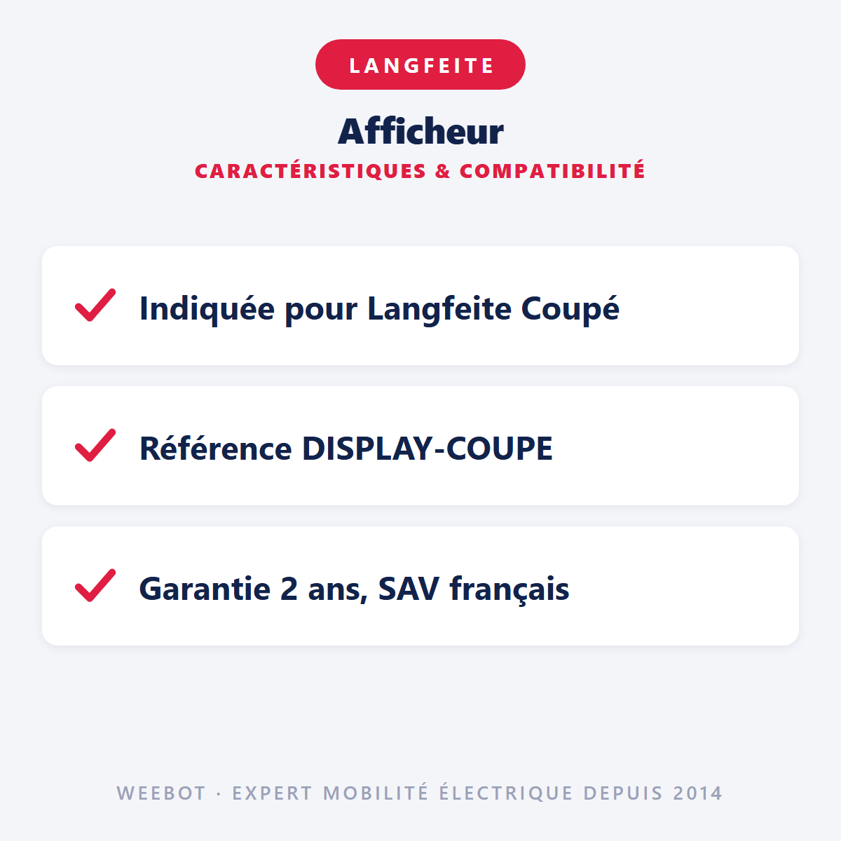 Afficheur pour Trottinette Électrique Langfeite Coupé - Weebot
