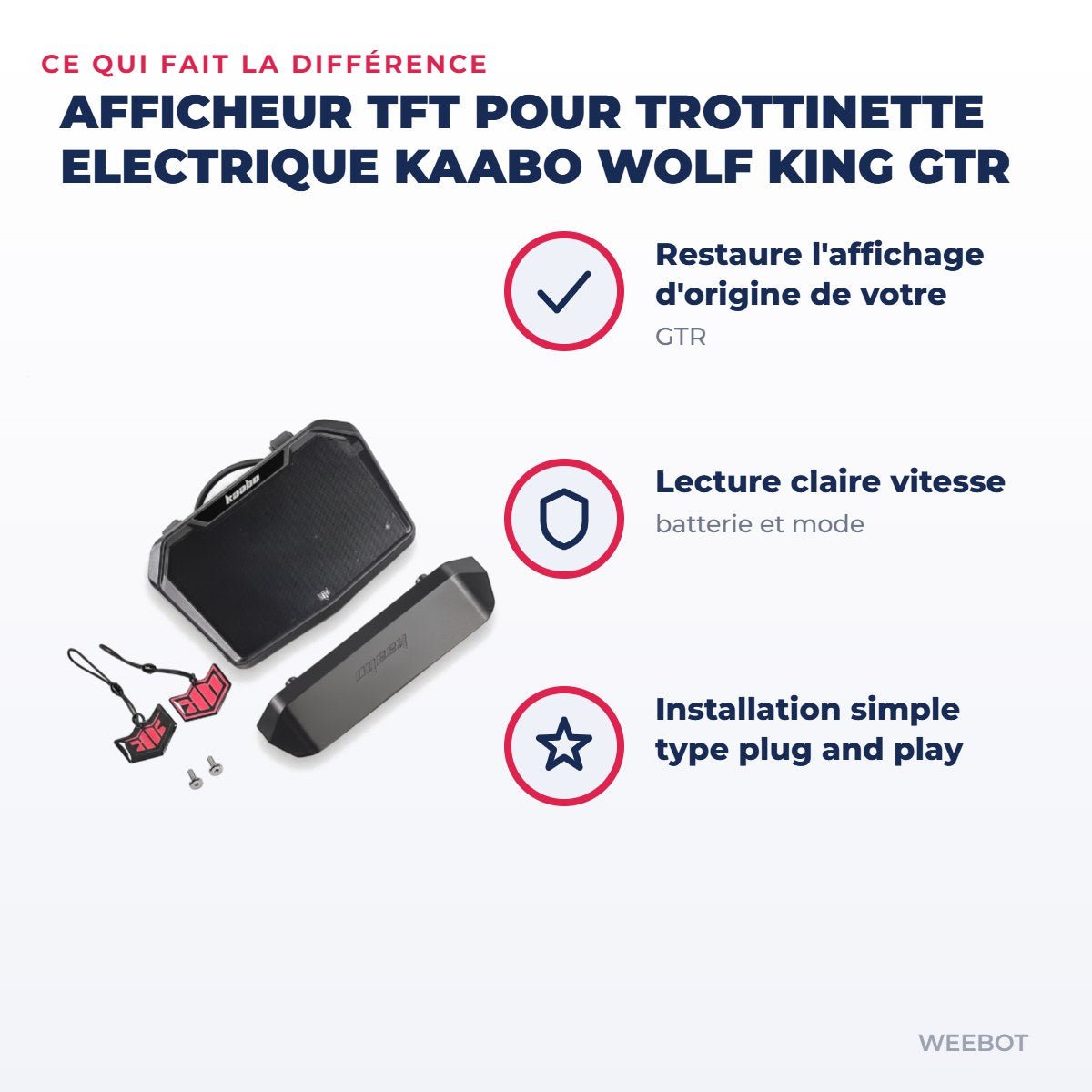 Afficheur Tft pour Trottinette Electrique Kaabo Wolf King GTR - Weebot