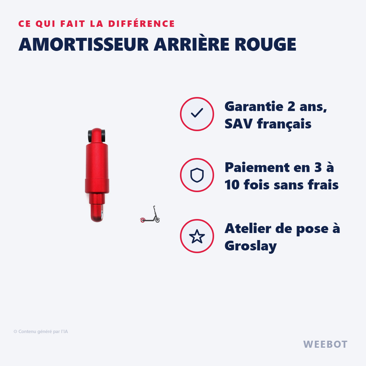 Amortisseur Arrière Rouge : les points forts