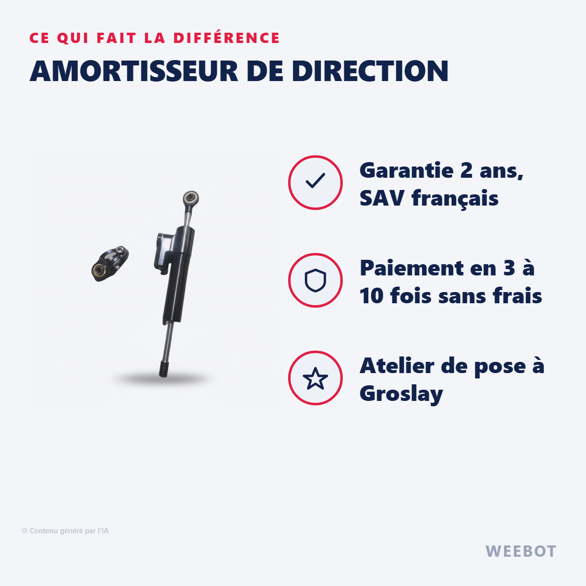 Amortisseur de Direction : les points forts