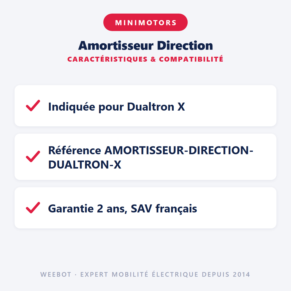 Amortisseur Direction : caractéristiques et compatibilité