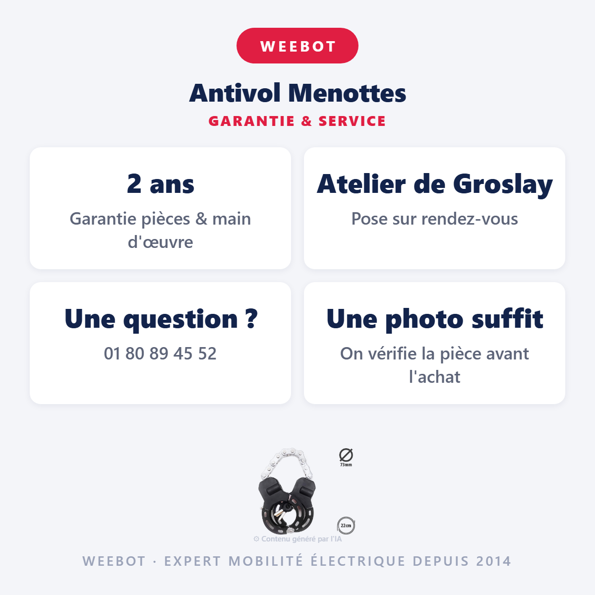 Antivol Menottes : garantie 2 ans et service après-vente