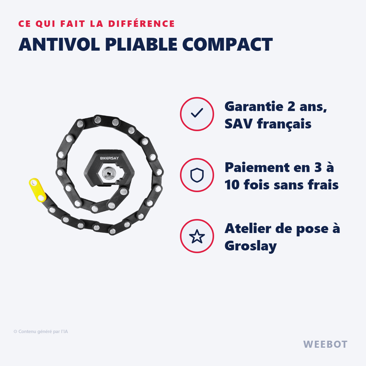 Antivol Pliable Compact : les points forts