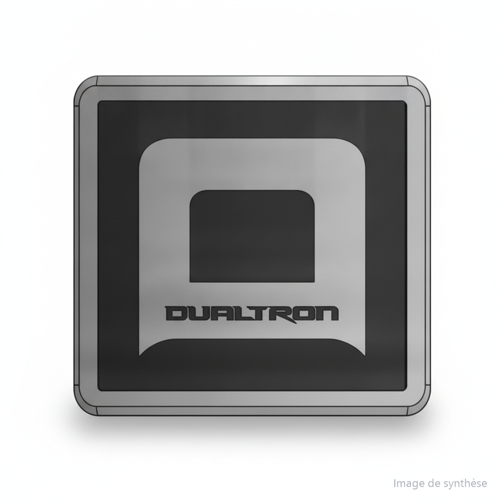 Autocollant logo Dualtron gris et noir de face