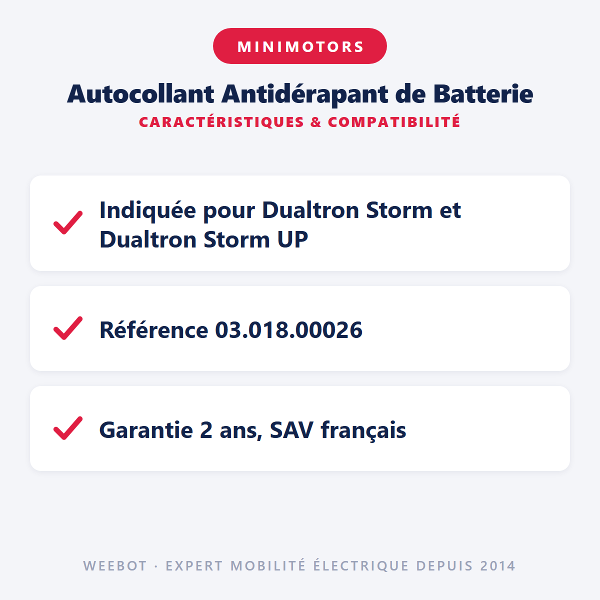 Autocollant Antidérapant de Batterie : caractéristiques et compatibilité