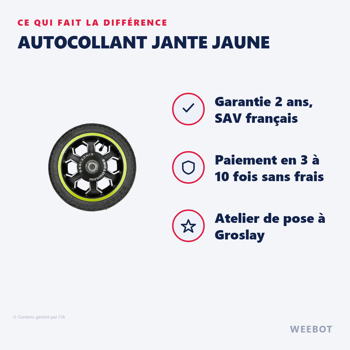 Autocollant Jante Jaune : les points forts