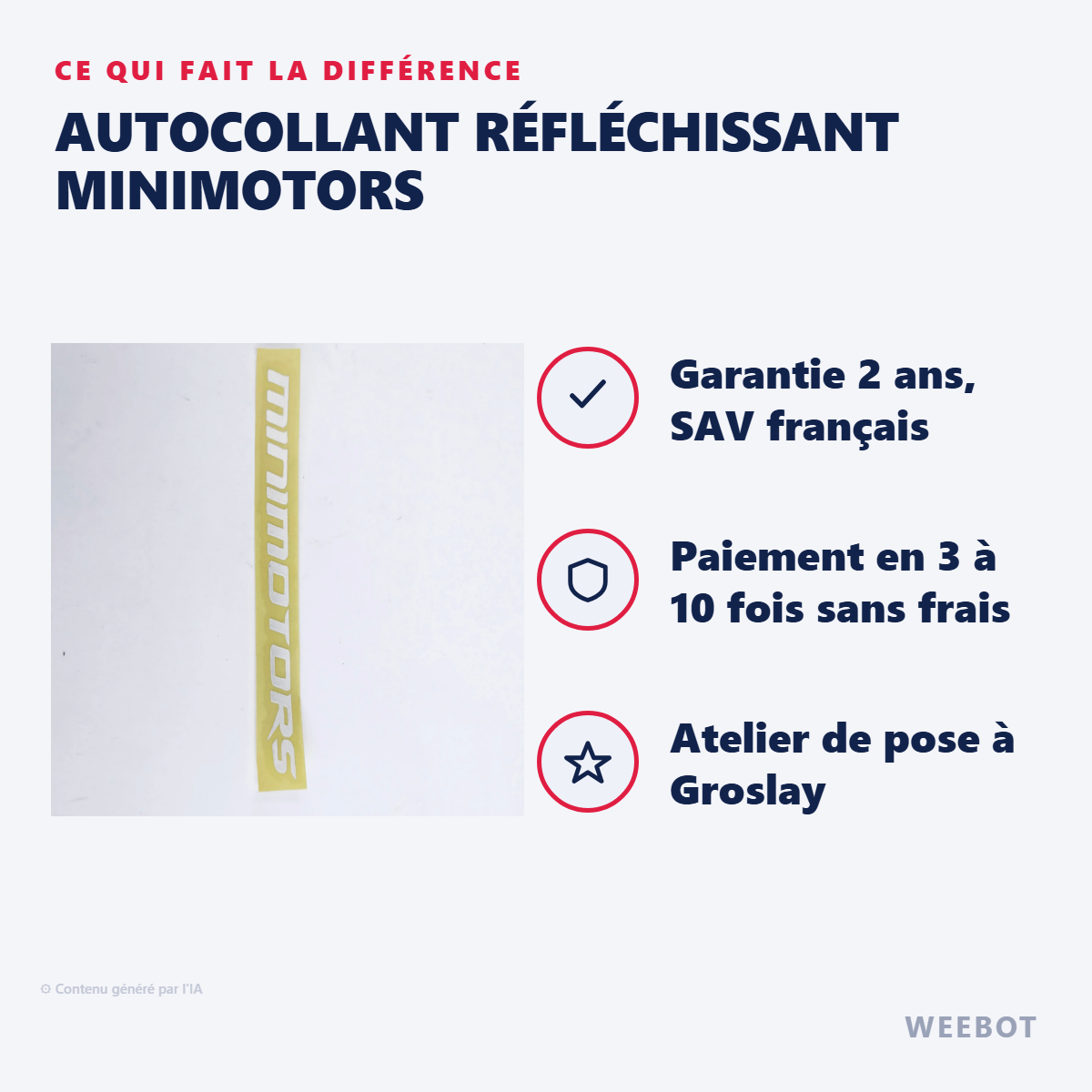 Autocollant Réfléchissant Minimotors : les points forts