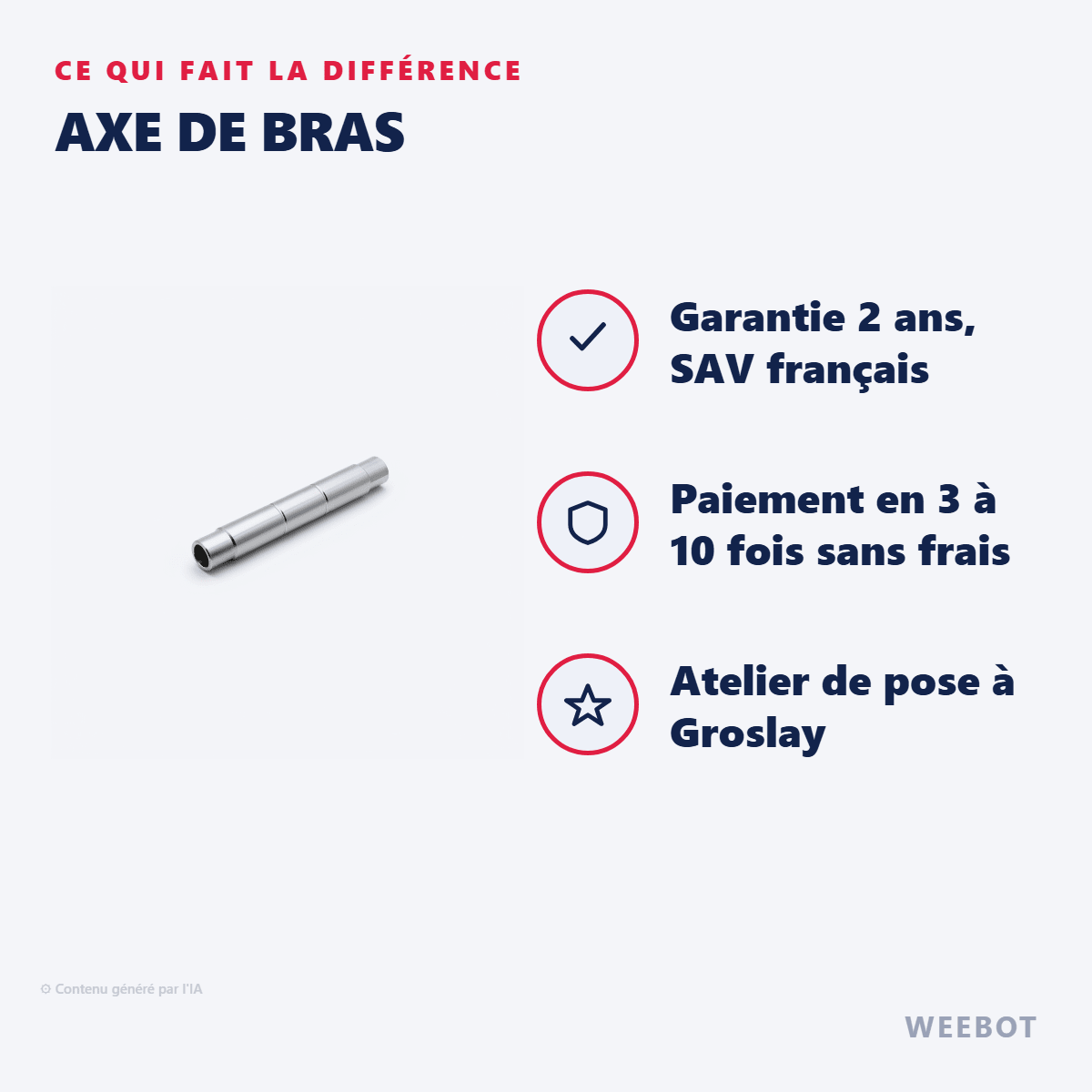 Axe de Bras pour Trottinette Electrique Fighter Mini - Teverun - Weebot
