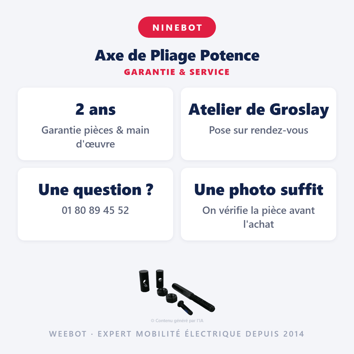 Axe de Pliage Potence pour Trottinette Électrique Ninebot G30 Max - Weebot