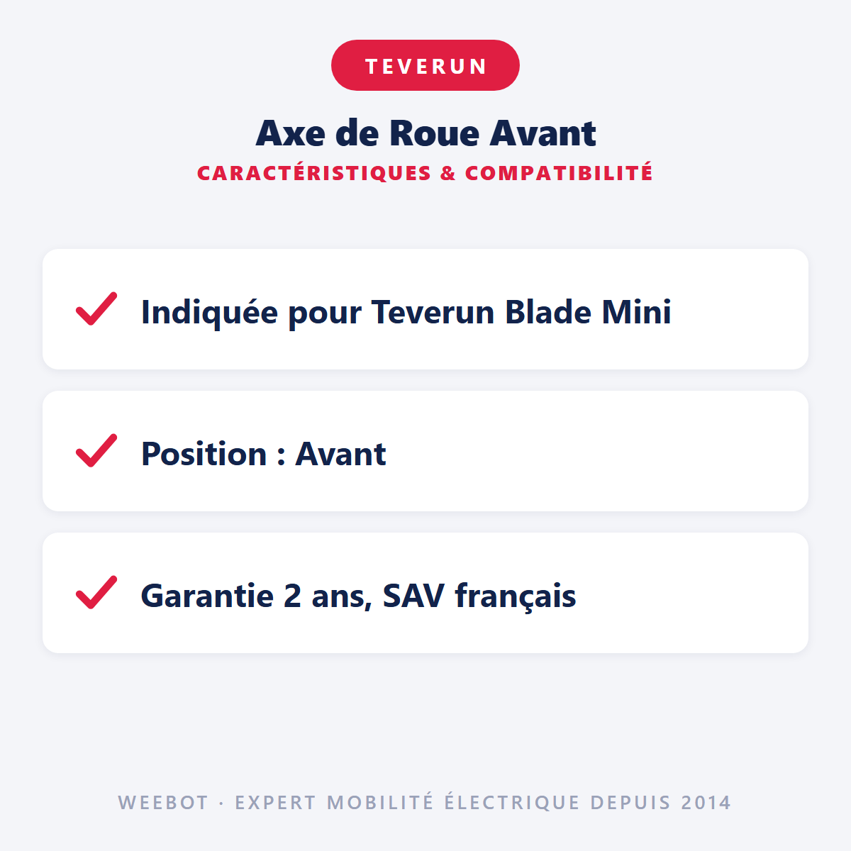 Axe de Roue Avant : caractéristiques et compatibilité