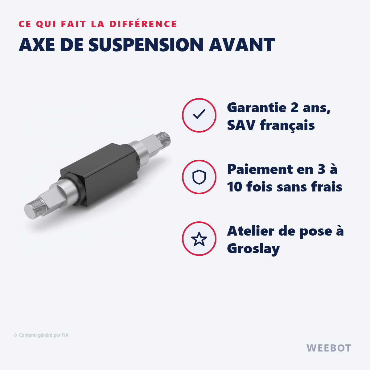 Axe de Suspension Avant : les points forts
