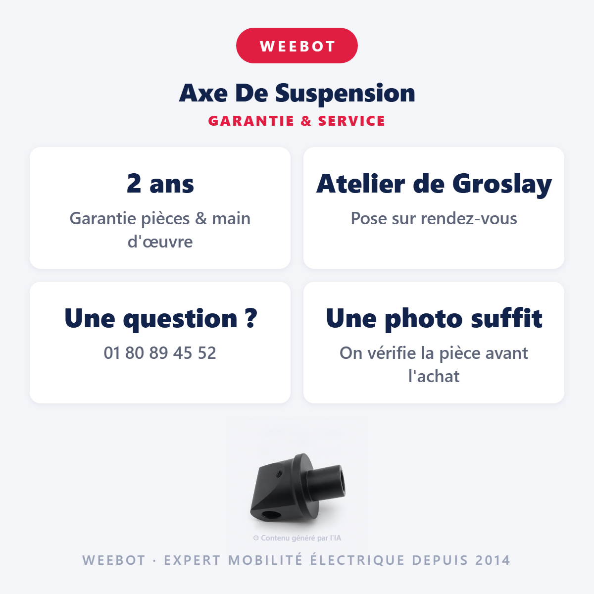 Axe De Suspension : garantie 2 ans et service après-vente