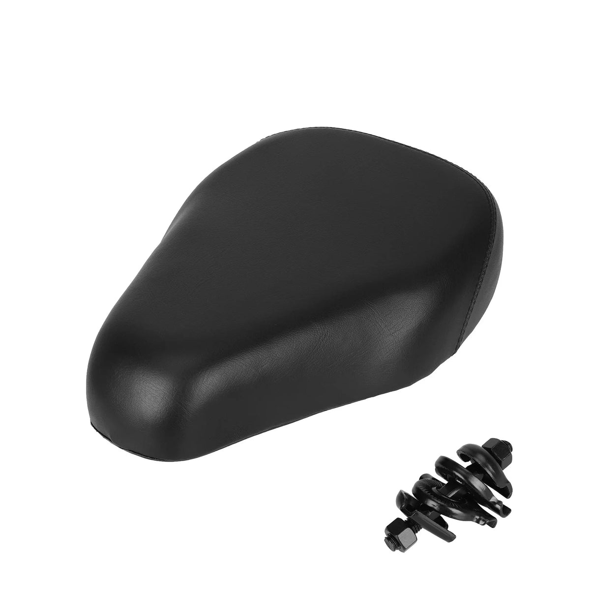 Selle de trottinette électrique noire en mousse rembourrée avec sa fixation