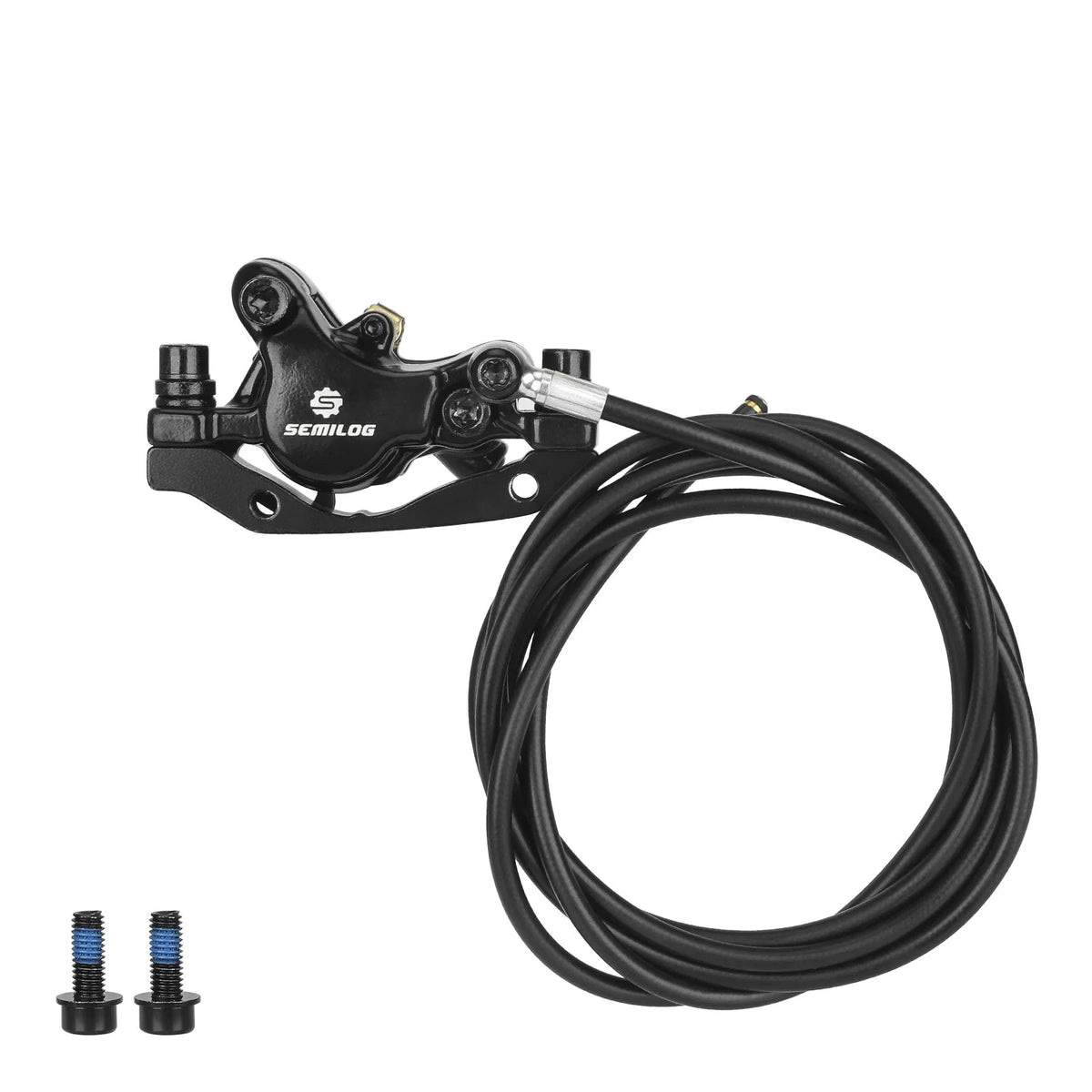 Étrier de frein hydraulique arrière noir Semilog avec durite et vis de fixation