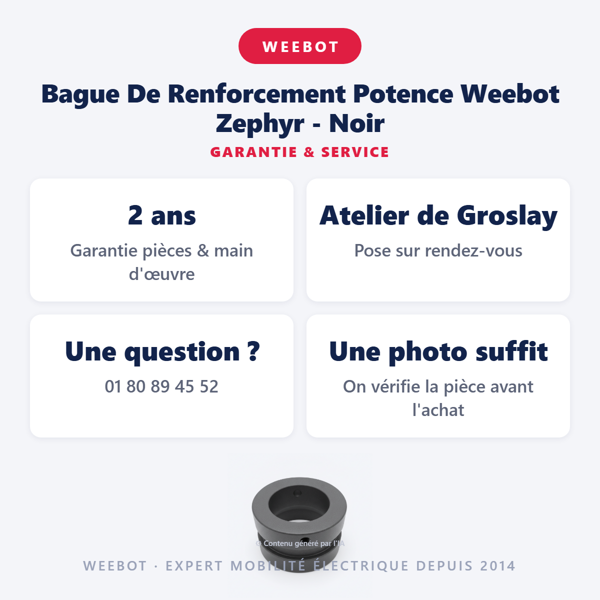 Bague De Renforcement Potence Weebot Zephyr - Noir : garantie 2 ans et service après-vente