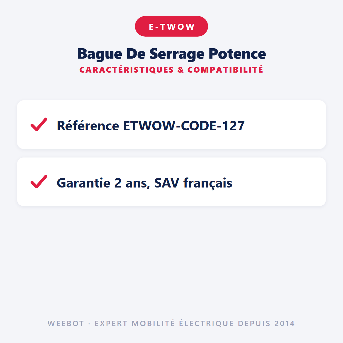 Bague De Serrage Potence pour Trottinette Electrique E-Twow - Weebot
