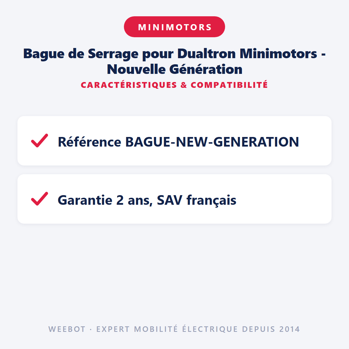 Bague de Serrage pour Dualtron Minimotors - Nouvelle Génération - Weebot