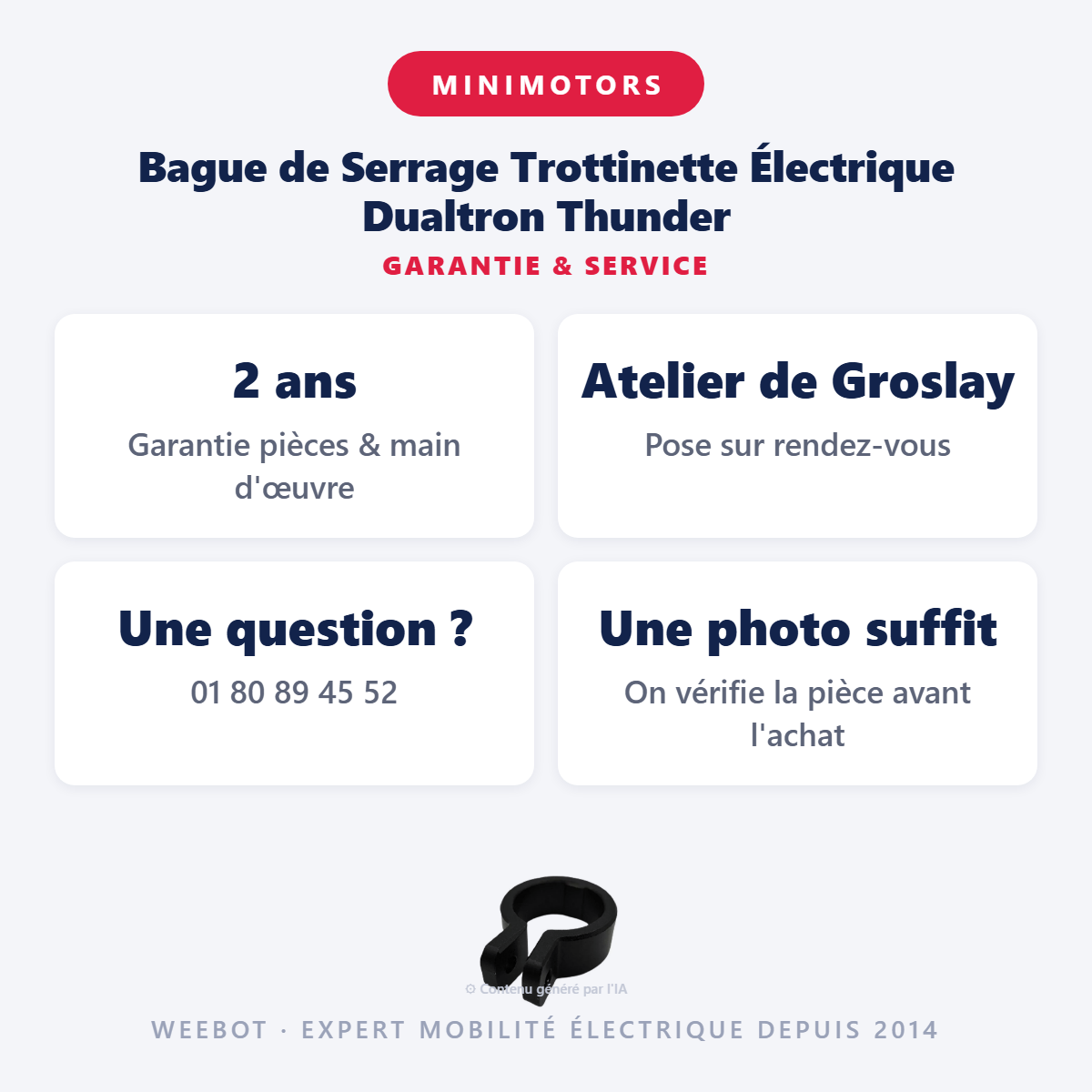 Bague de Serrage Trottinette Électrique Dualtron Thunder : garantie 2 ans et service après-vente