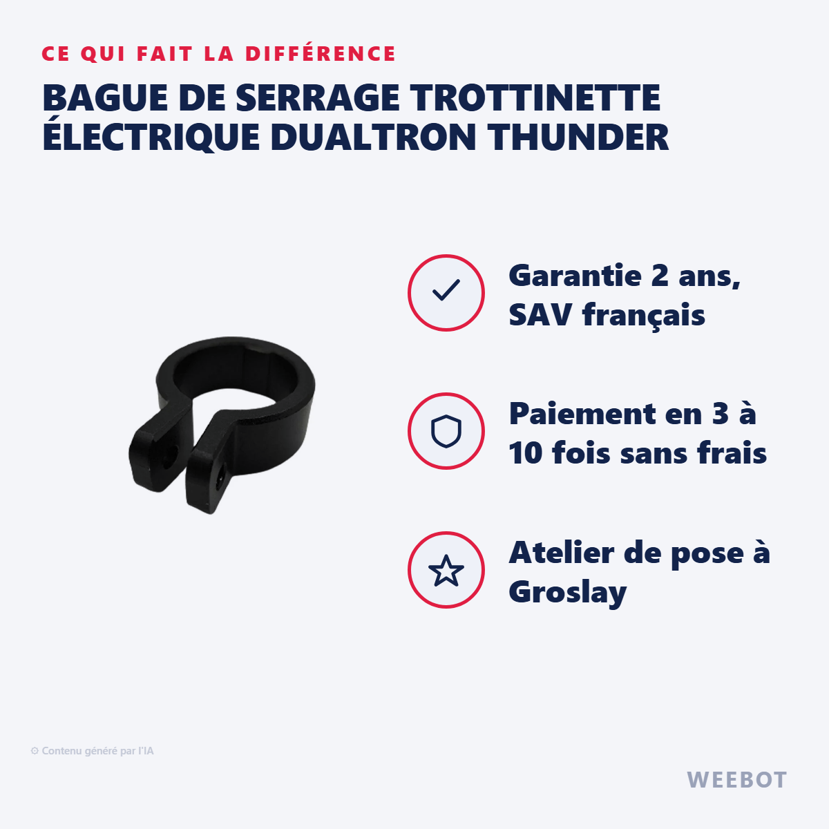 Bague de Serrage Trottinette Électrique Dualtron Thunder : les points forts