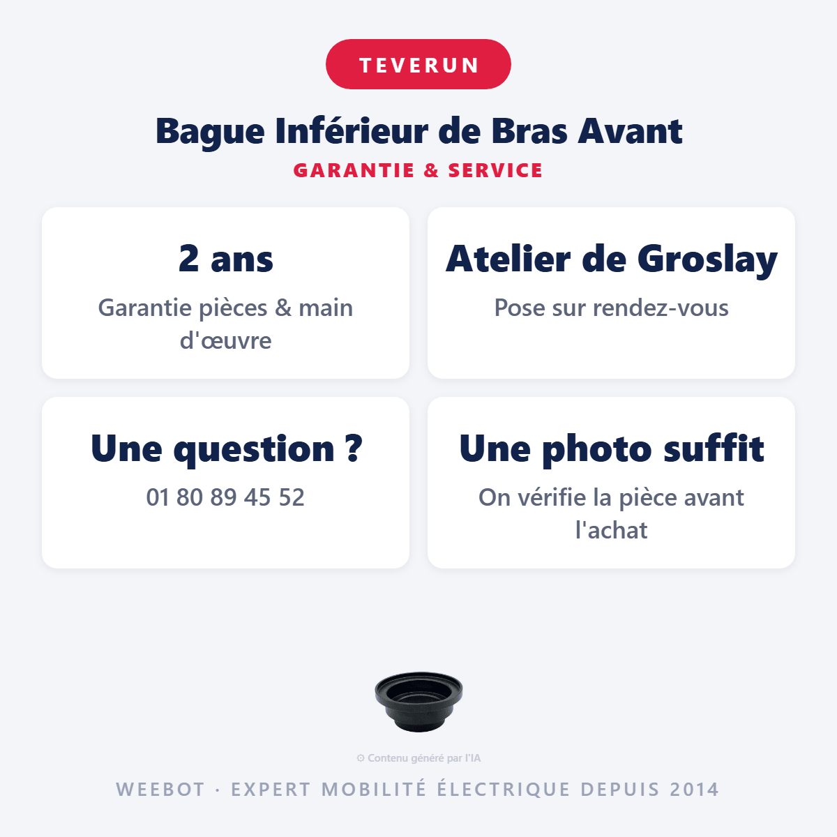 Bague Inférieur de Bras Avant pour Trottinette Electrique Teverun Fighter Mini - Weebot