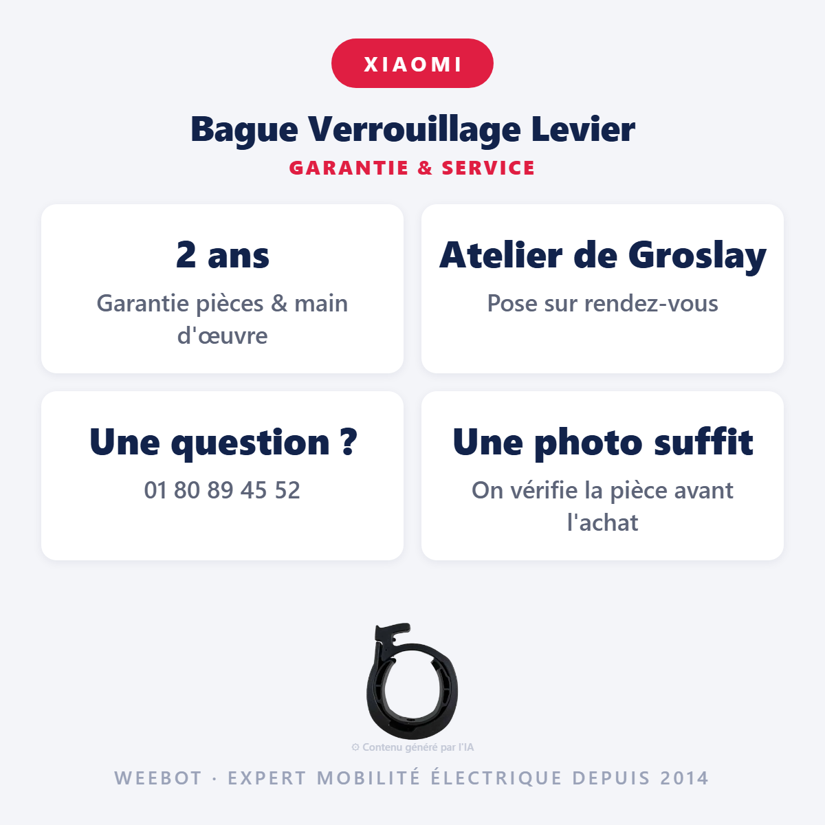 Bague Verrouillage Levier : garantie 2 ans et service après-vente