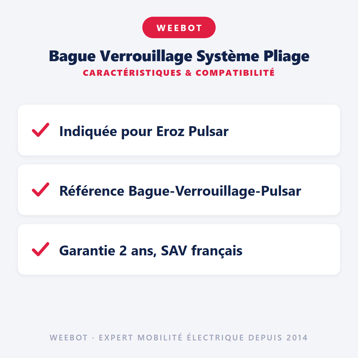 Bague Verrouillage Système Pliage : caractéristiques et compatibilité