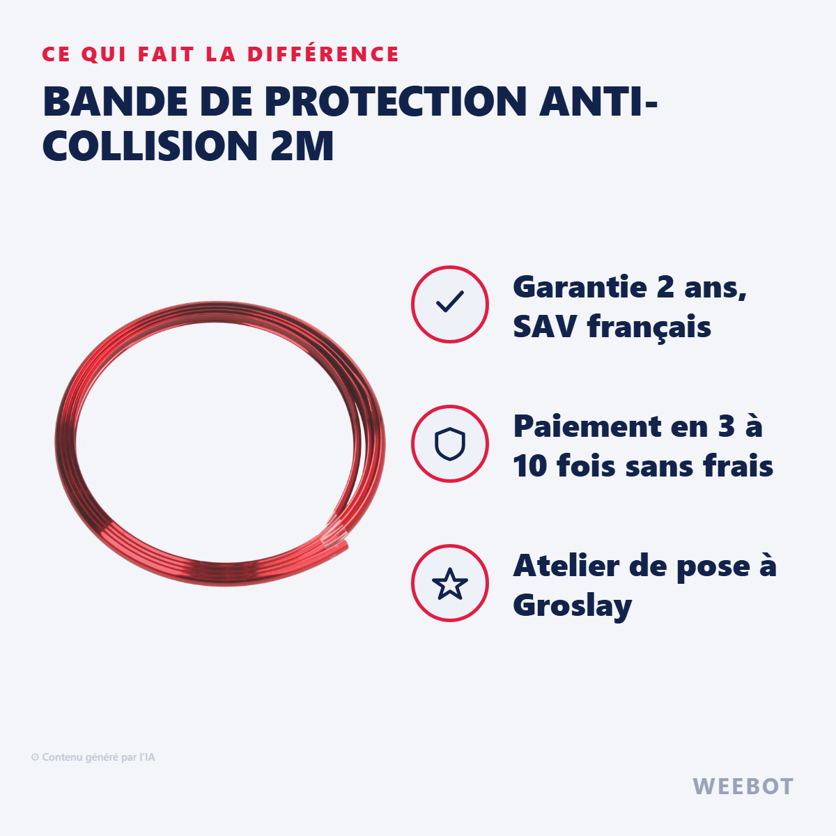 Bande de Protection Anti-Collision 2m : les points forts