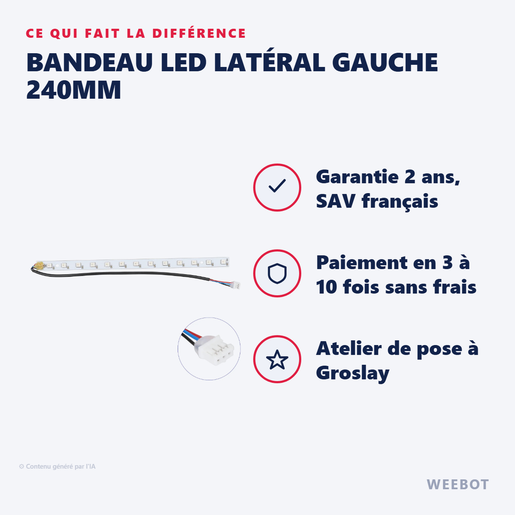 Bandeau LED Latéral Gauche 240mm Minimotors - Pas Cher
