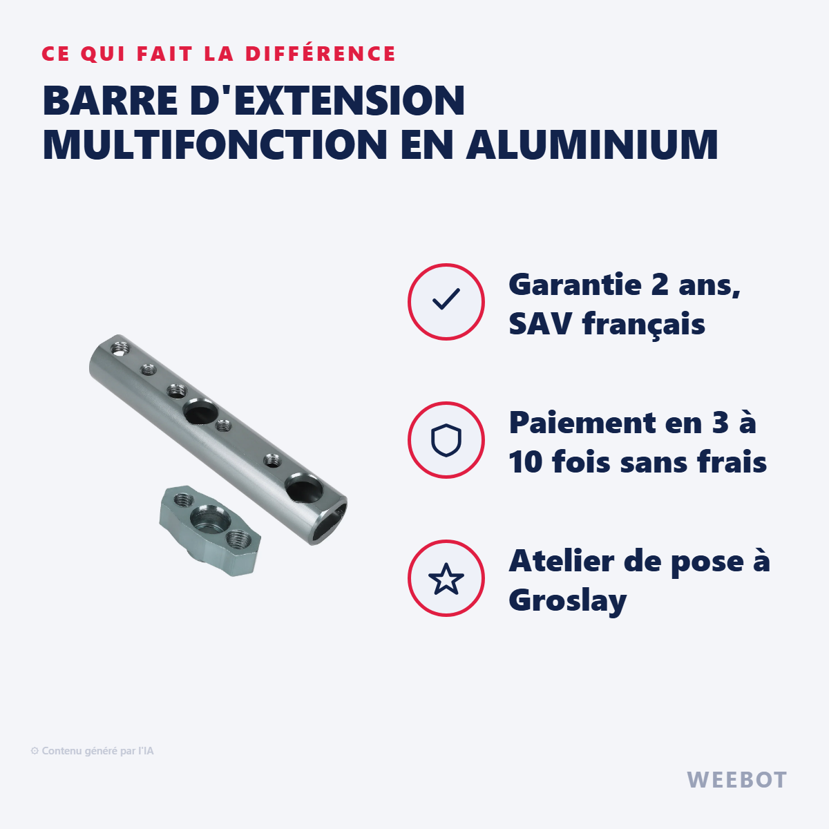 Barre d'Extension Multifonction en Aluminium : les points forts