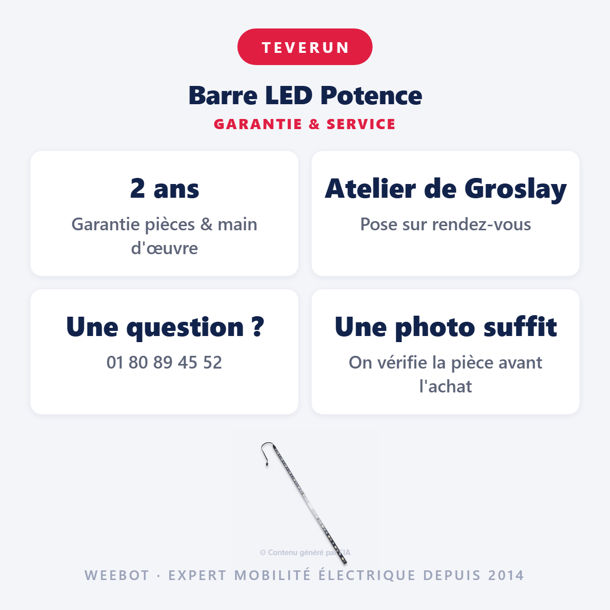 Barre LED Potence : garantie 2 ans et service après-vente