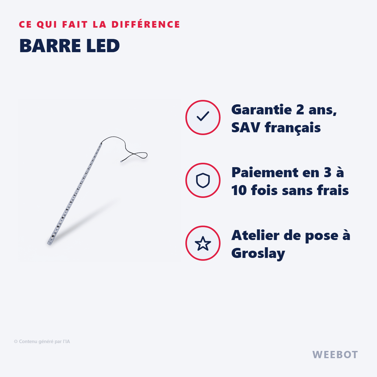 Barre Led pour Trottinette Électrique Dualtron Thunder 3 - Weebot