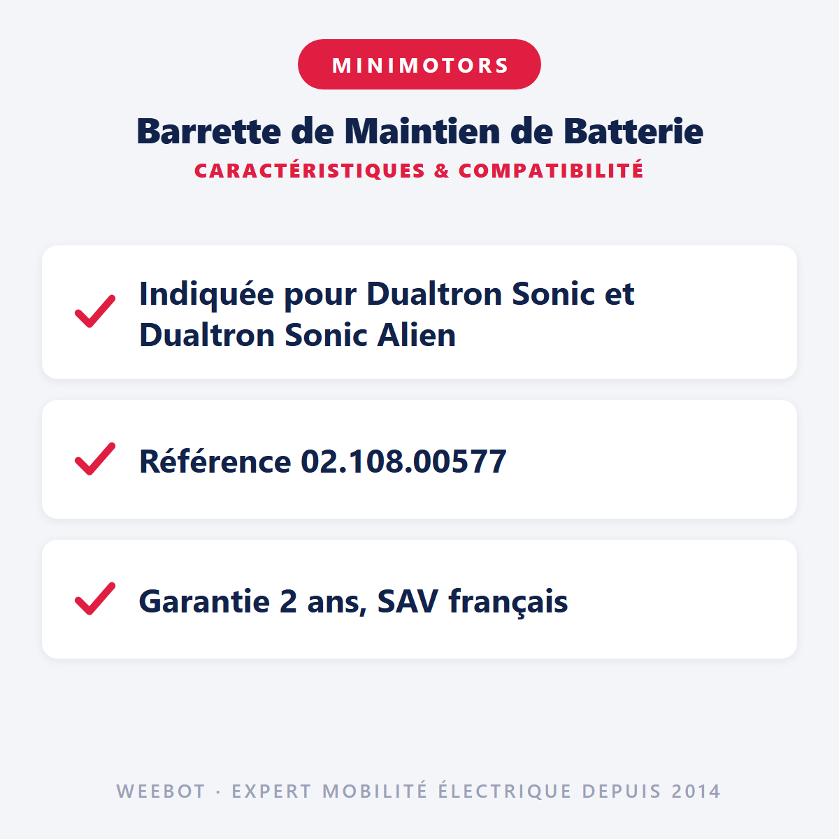 Barrette de Maintien de Batterie : caractéristiques et compatibilité