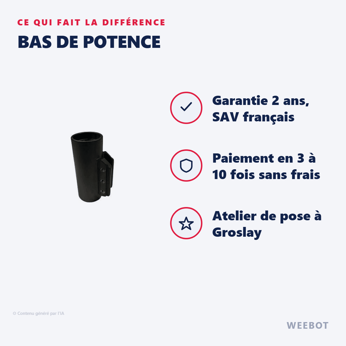Bas de Potence pour Trottinette Electrique 36V - Weebot
