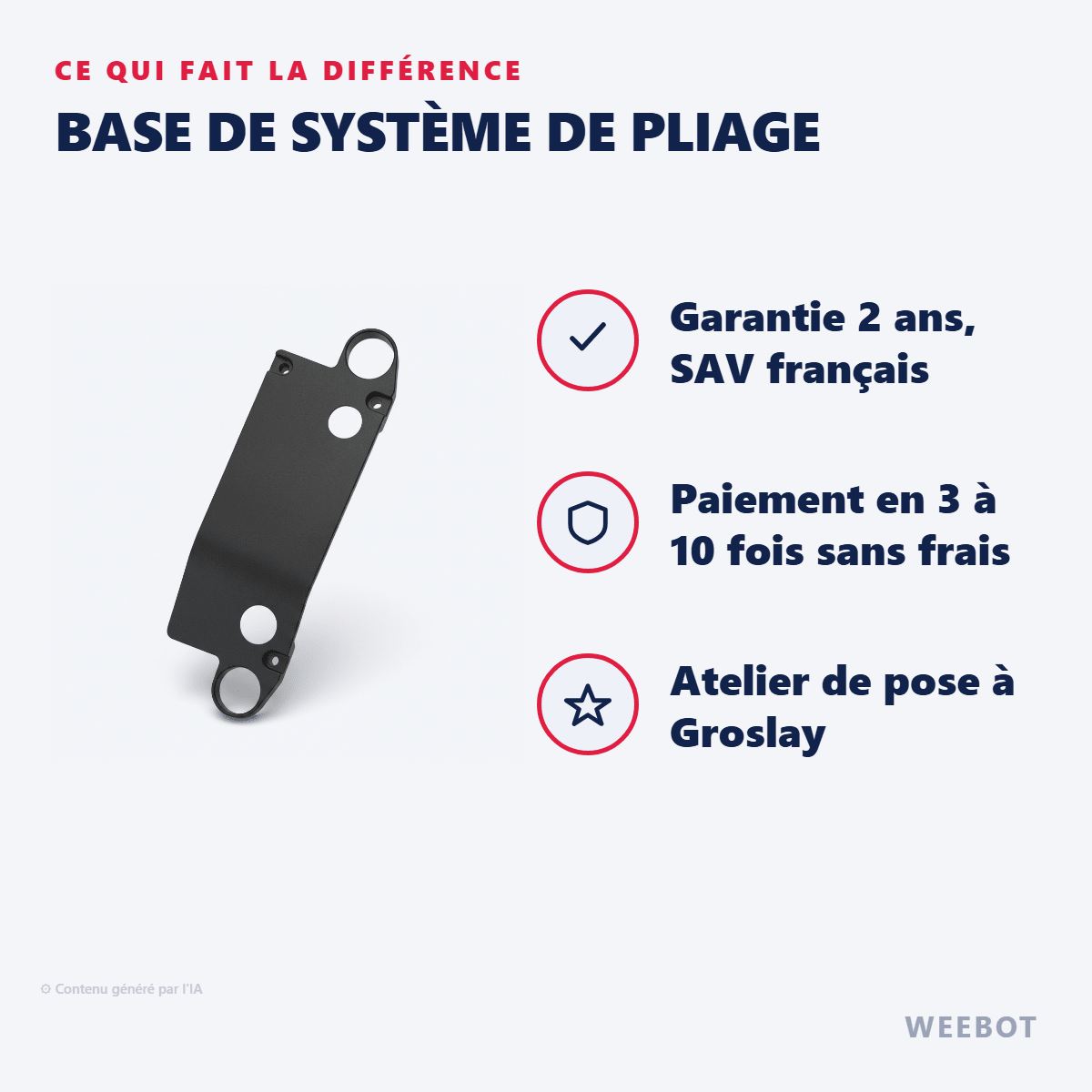 Base De Système De Pliage pour Trottinette Electrique Eroz EK10 ou Weebot Anoki X - Weebot