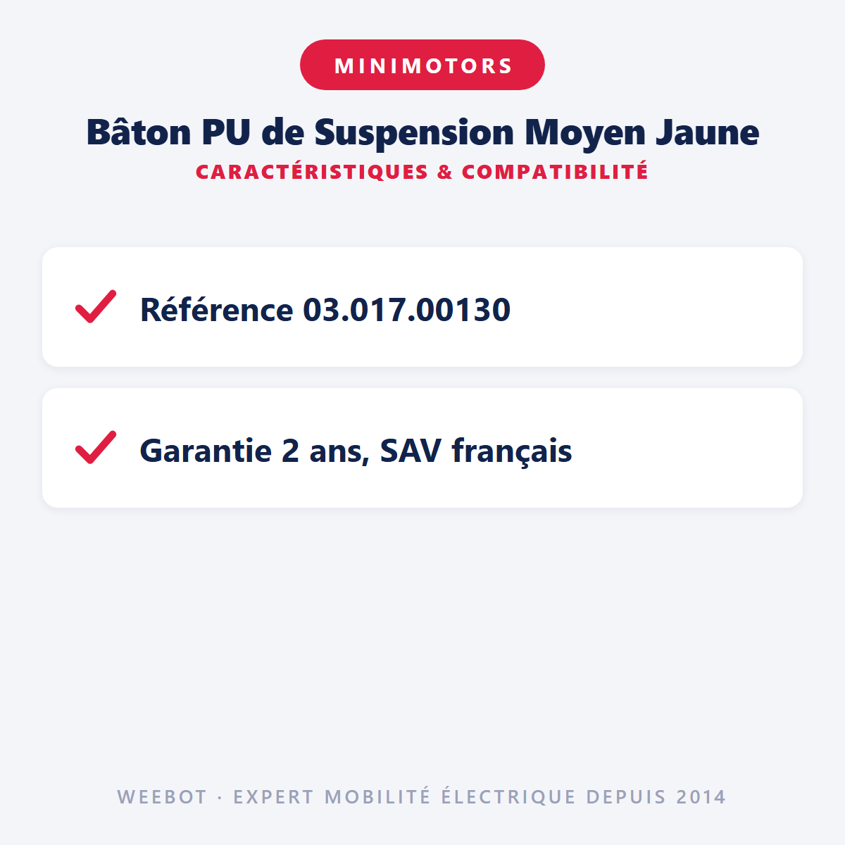 Bâton PU de Suspension Moyen Jaune : caractéristiques et compatibilité