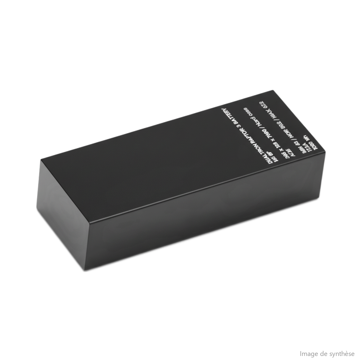 Dessin en perspective d'une batterie rectangulaire de trottinette électrique